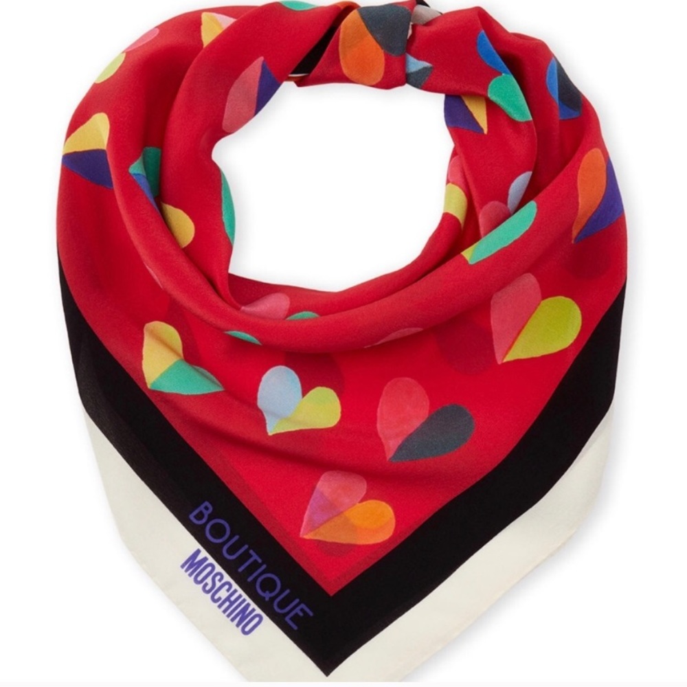 Moschino - Heart Silk Scarf